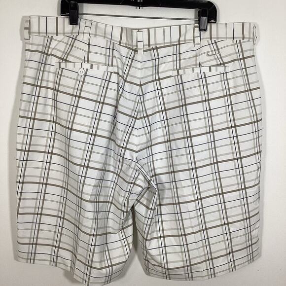 Nike Golf Shorts Plaid Dri-Fit Stretch Pockets Men Size 42 NWT White Tan Blue - Picture 6 of 7